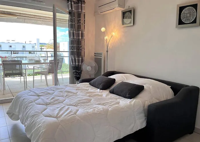 T2 Climatise Avec Grande Terrasse, Piscine Et Parking Privatif, Proche Et Commerces. - Fr-1-251-441 Le Lavandou